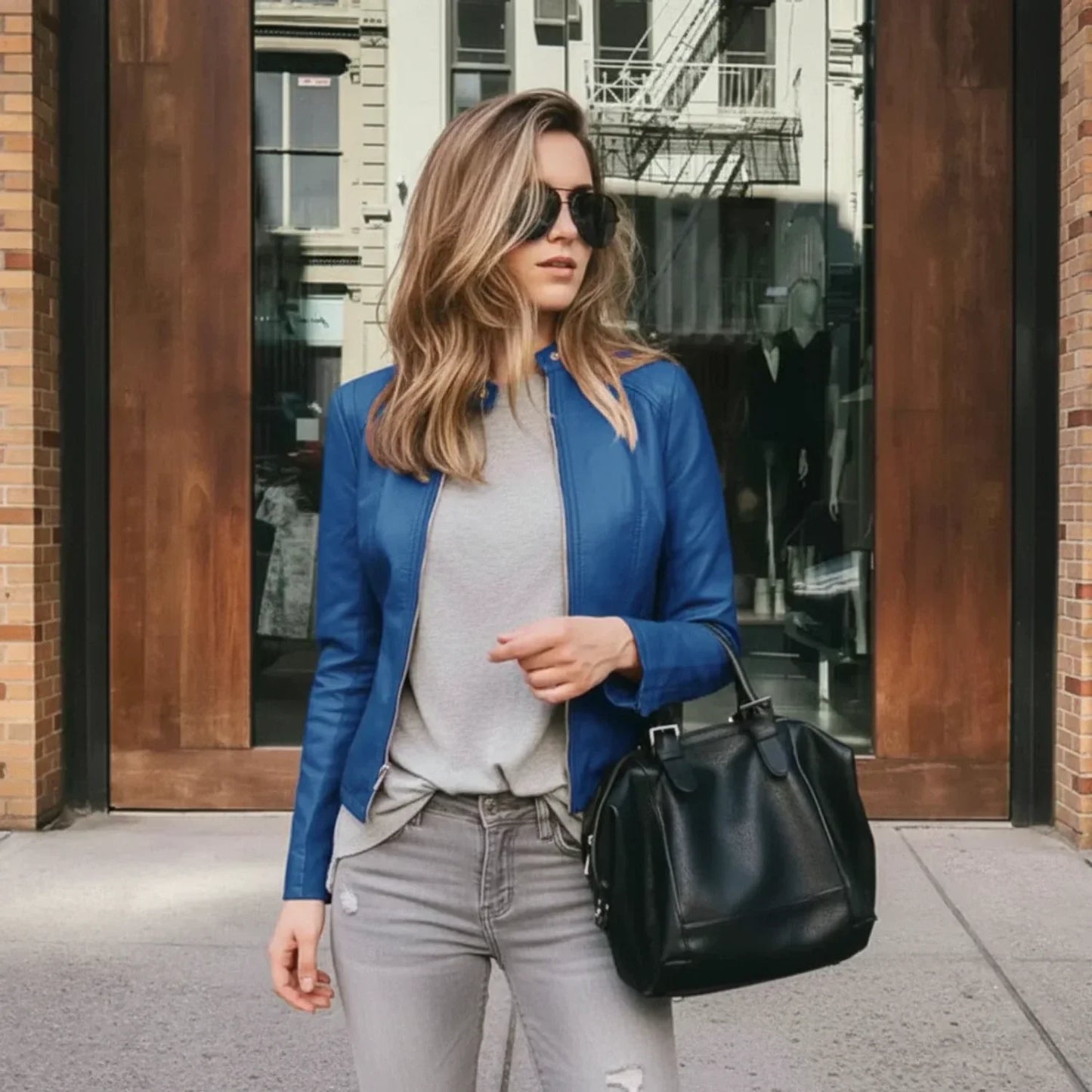 Modern Leather Jacket for Women | Classic Zip-Up Biker Jacket