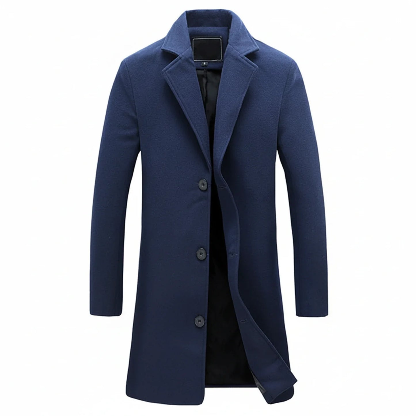 Tailored Wool Blend Overcoat for Men | Classic Single-Breasted Design
