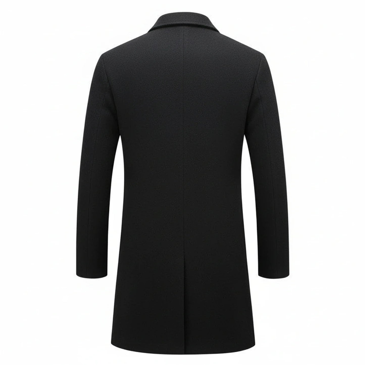 Tailored Wool Blend Overcoat for Men | Classic Single-Breasted Design