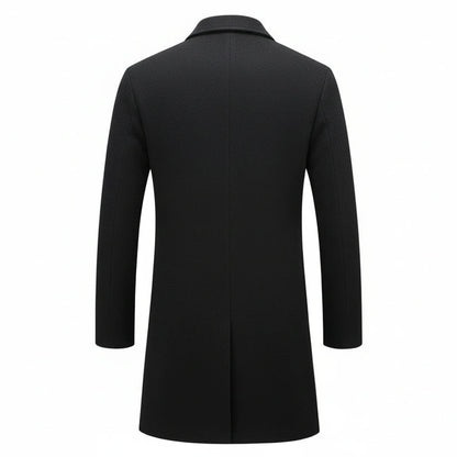 Tailored Wool Blend Overcoat for Men | Classic Single-Breasted Design