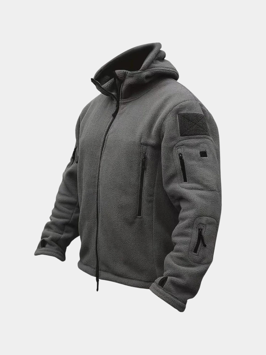 Tactical Fleece Zip Hoodie for Men | Functional Outdoor Design