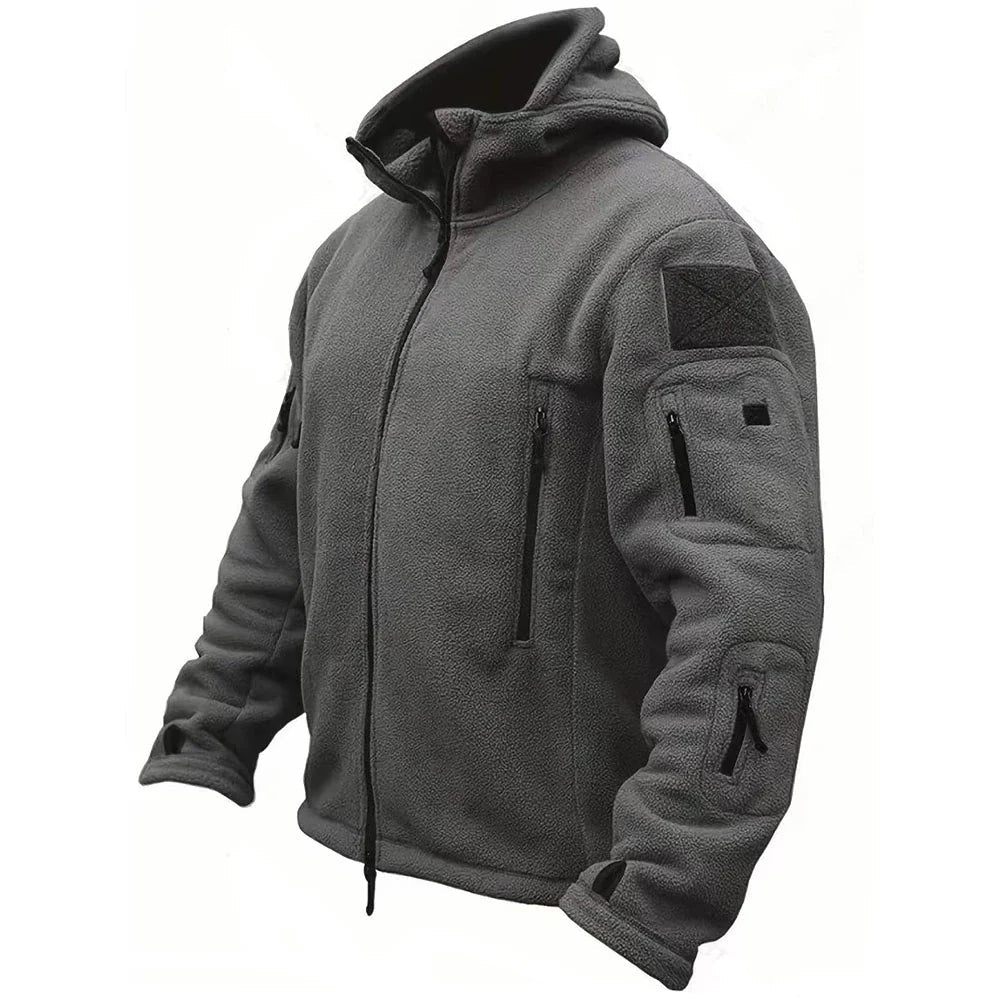 Tactical Fleece Zip Hoodie for Men | Functional Outdoor Design
