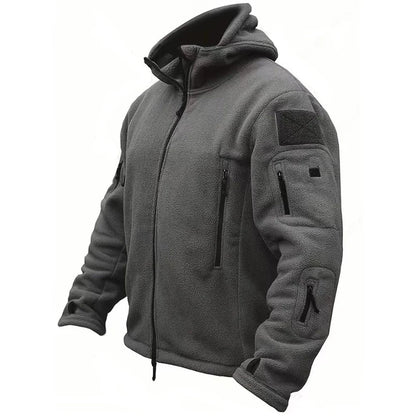 Tactical Fleece Zip Hoodie for Men | Functional Outdoor Design