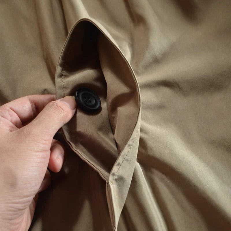 Modern Tailored Trench Coat for Men | Button-Up Mid-Length Design