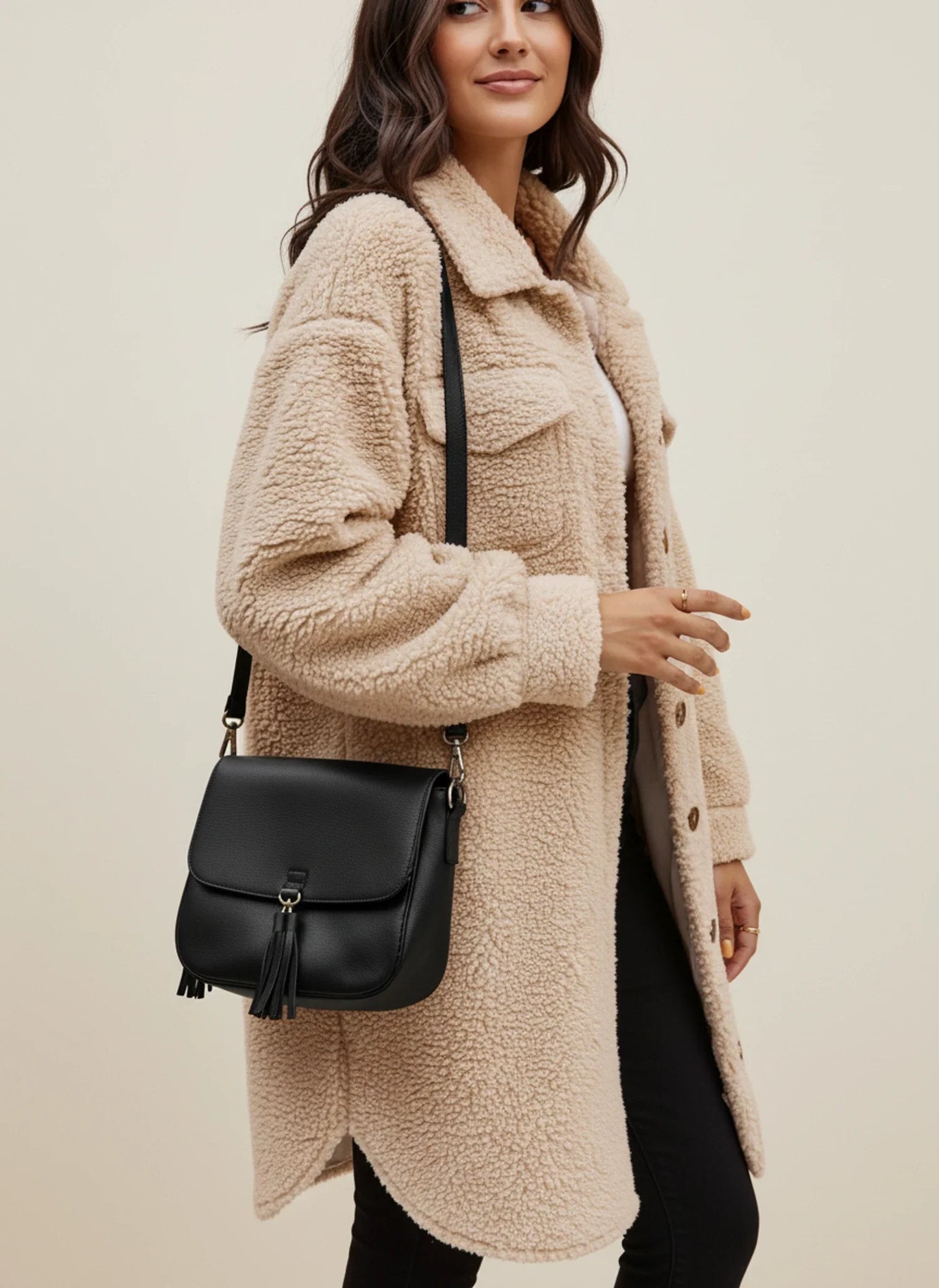 Modern Teddy Shaket Jacket for Women | Button-Front Oversized Design