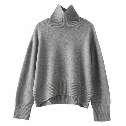 Elegant Knit Sweater for Women | Oversized Turtleneck Design