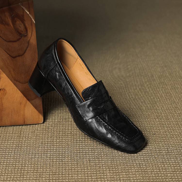 Classic Block Heel Loafers for Women | Timeless Slip-On Pumps