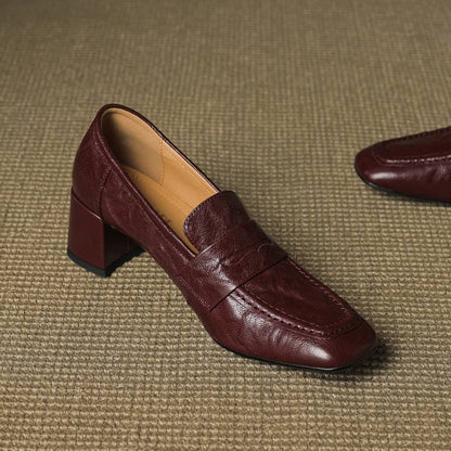 Classic Block Heel Loafers for Women | Timeless Slip-On Pumps