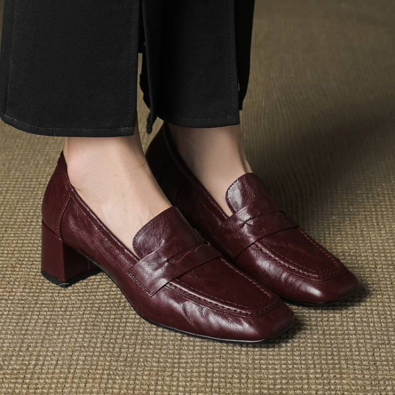Classic Block Heel Loafers for Women | Timeless Slip-On Pumps