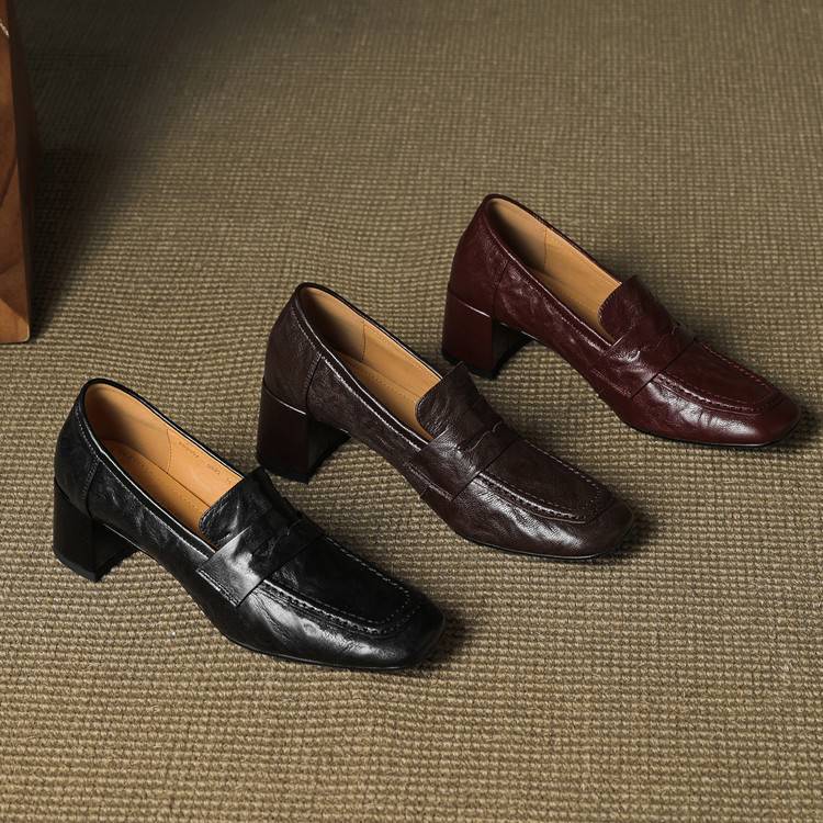 Classic Block Heel Loafers for Women | Timeless Slip-On Pumps