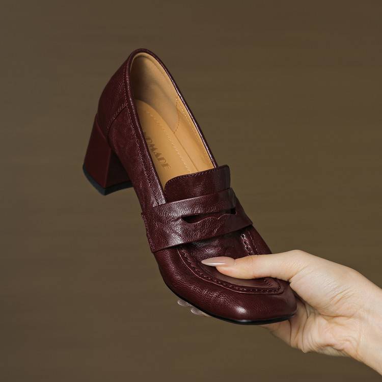 Classic Block Heel Loafers for Women | Timeless Slip-On Pumps