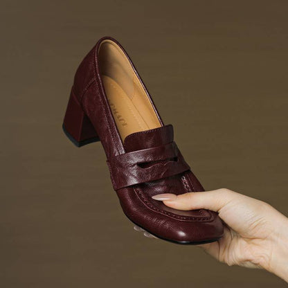 Classic Block Heel Loafers for Women | Timeless Slip-On Pumps