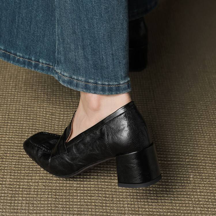 Classic Block Heel Loafers for Women | Timeless Slip-On Pumps