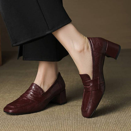 Classic Block Heel Loafers for Women | Timeless Slip-On Pumps