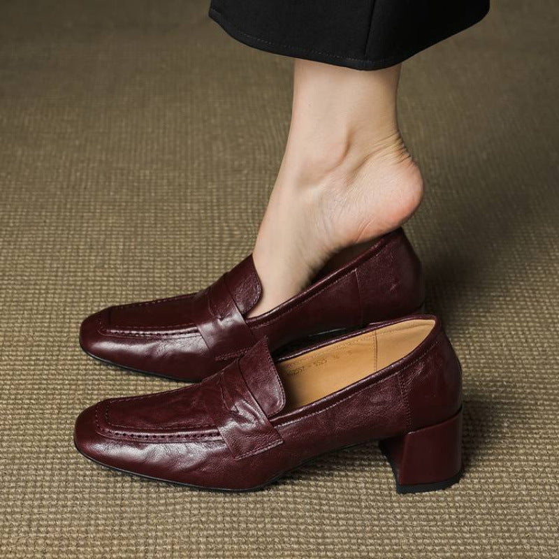Classic Block Heel Loafers for Women | Timeless Slip-On Pumps
