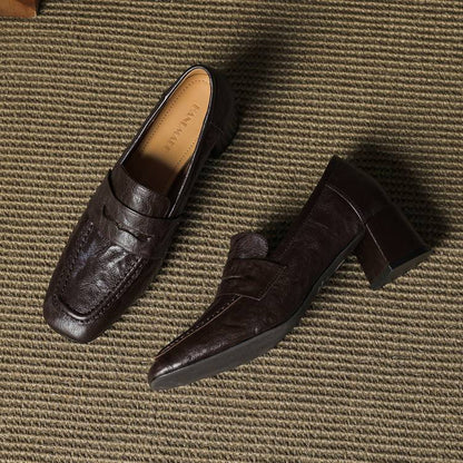 Classic Block Heel Loafers for Women | Timeless Slip-On Pumps
