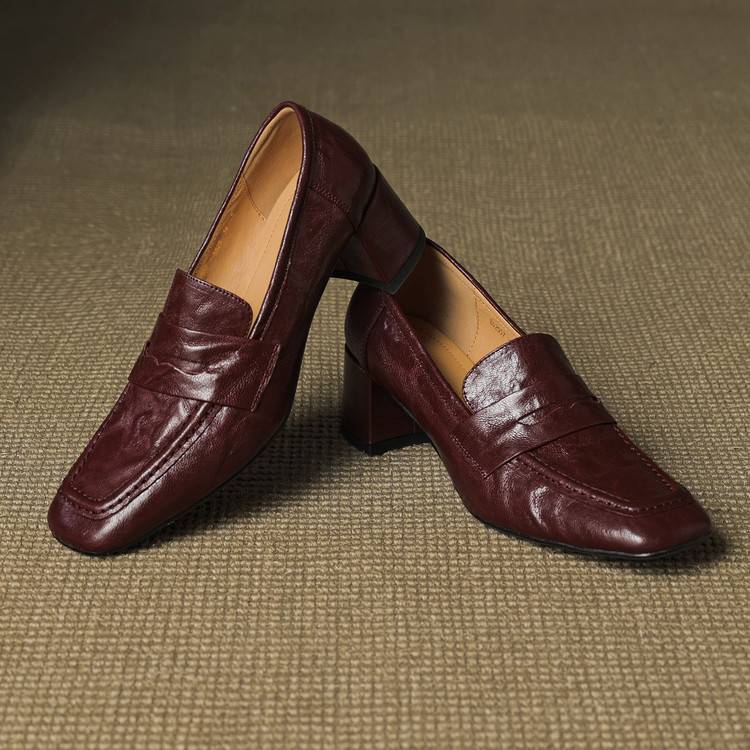 Classic Block Heel Loafers for Women | Timeless Slip-On Pumps