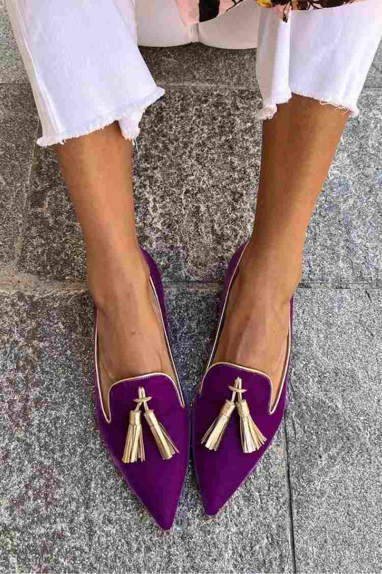 Elegant Tassel Pointed Loafers for Women | Slip-On Chic Flats