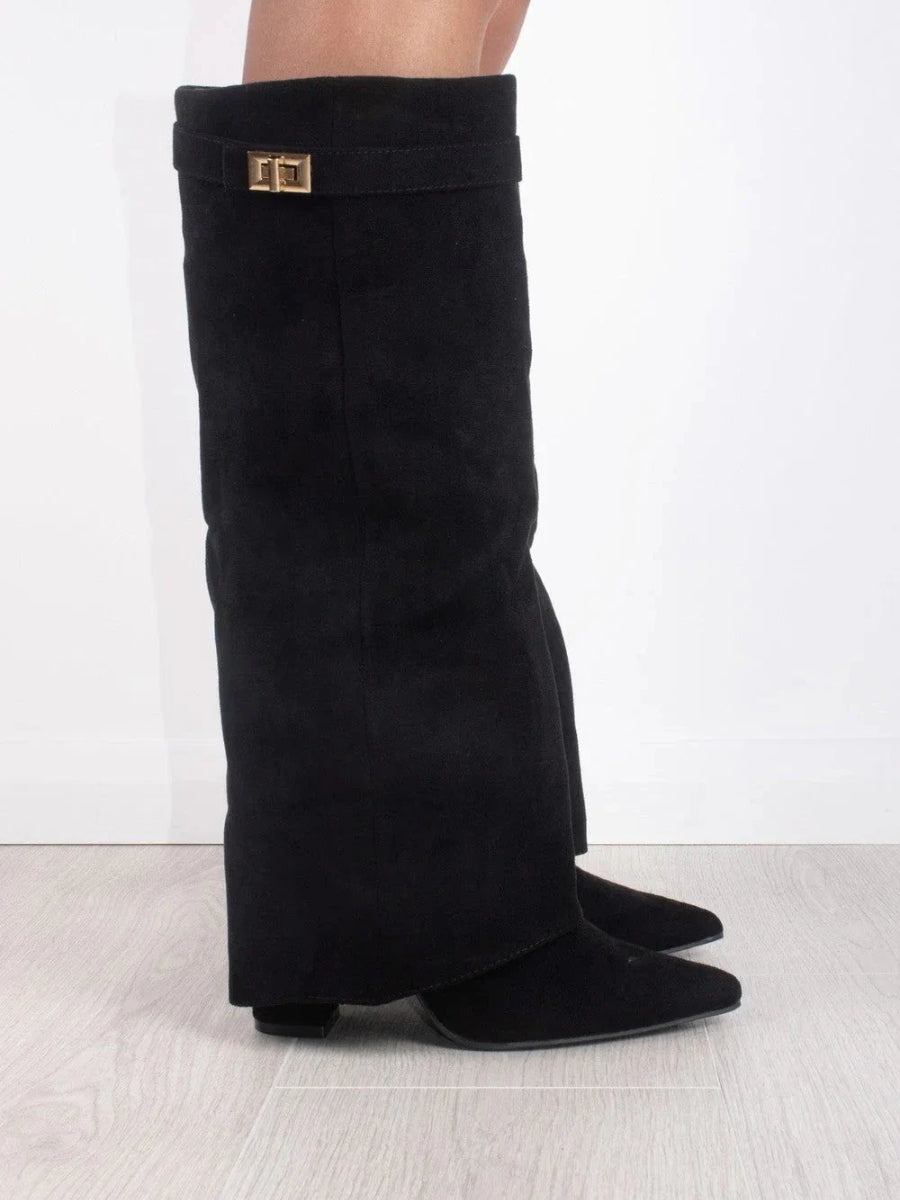 Stylish Knee High Boots for Women | Sleek Pointed Toe & Comfortable Low Heel
