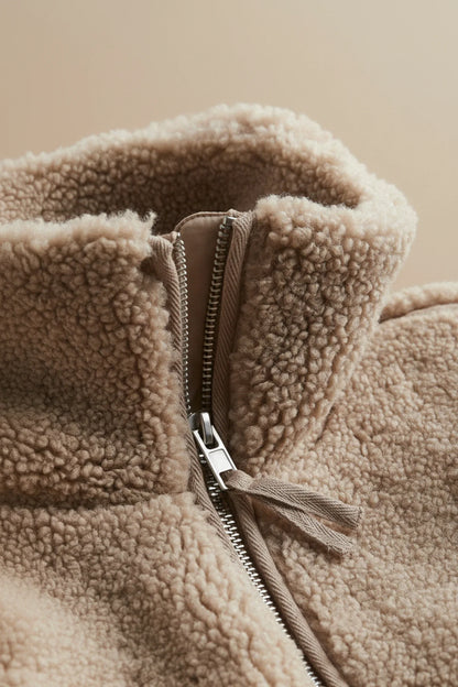 Cozy Sherpa Jacket for Women | Zip-Up Teddy Jacket with Pockets